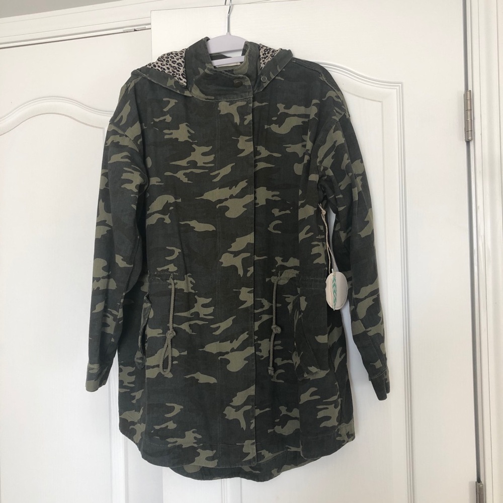 Vici Camo Animal Print Hooded Jacket BNWT